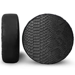 Black Snakeskin Print Leather Spare Tire Cover