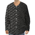 Black Snakeskin Print Long Sleeve Baseball Jersey