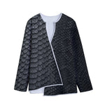 Black Snakeskin Print Long Sleeve Short Coat