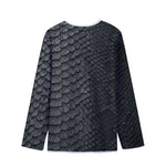 Black Snakeskin Print Long Sleeve Short Coat