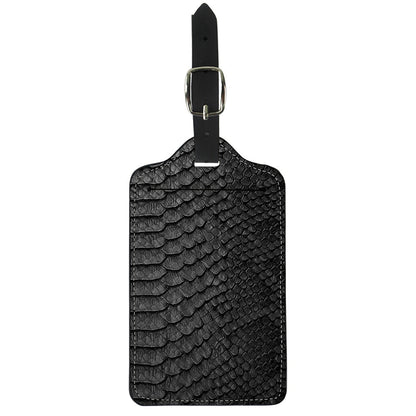 Black Snakeskin Print Luggage Tag