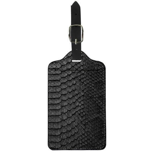 Black Snakeskin Print Luggage Tag