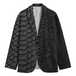 Black Snakeskin Print Men's Blazer