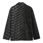 Black Snakeskin Print Men's Blazer