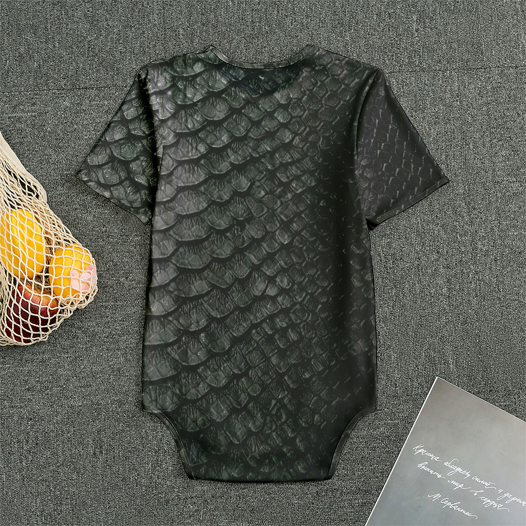 Black Snakeskin Print Men's Bodysuit