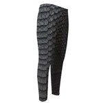 Black Snakeskin Print Men's Compression Pants
