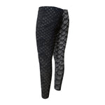 Black Snakeskin Print Men's Compression Pants