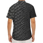 Black Snakeskin Print Men's Deep V-Neck Shirt