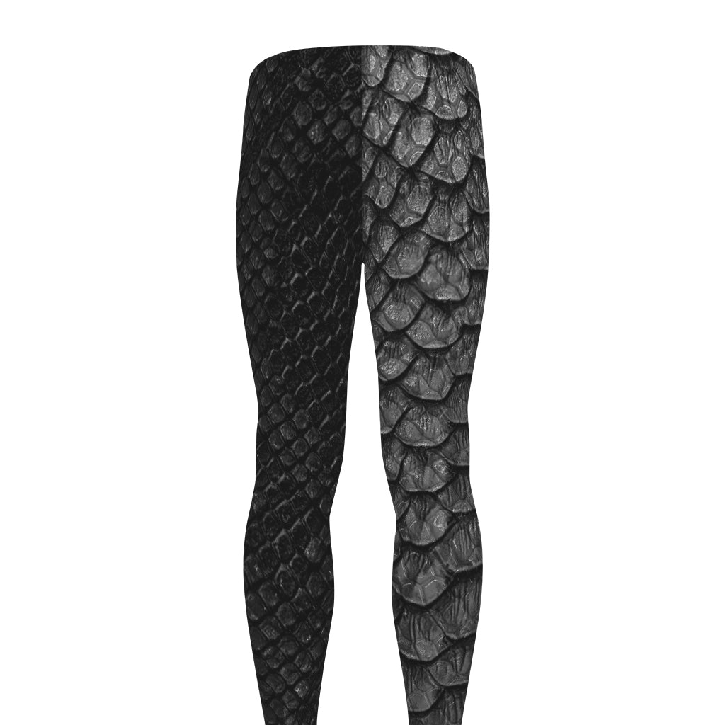 Black Snakeskin Print Men's leggings