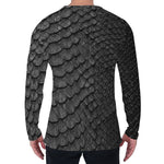 Black Snakeskin Print Men's Long Sleeve T-Shirt