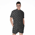 Black Snakeskin Print Men's Romper