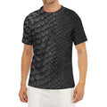 Black Snakeskin Print Men's Short Sleeve Rash Guard