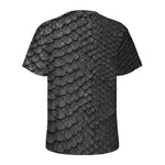 Black Snakeskin Print Men's Sports T-Shirt