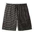 Black Snakeskin Print Men's Swim Trunks