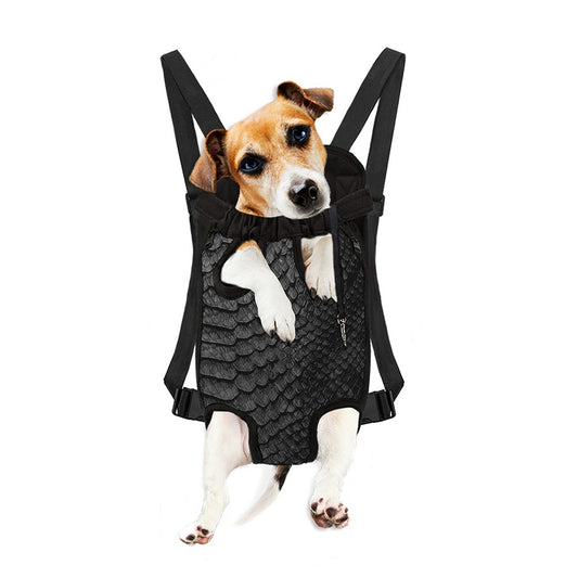 Black Snakeskin Print Pet Carrier Backpack