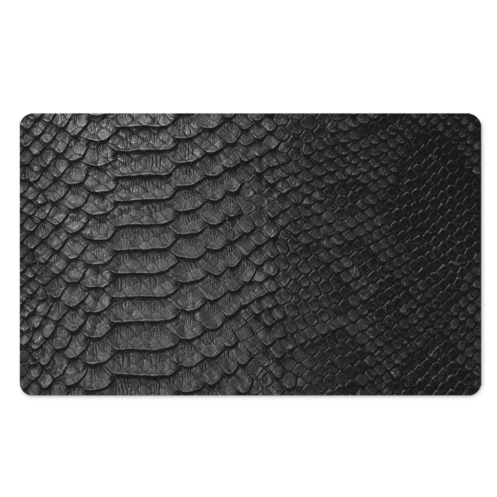 Black Snakeskin Print Polyester Doormat