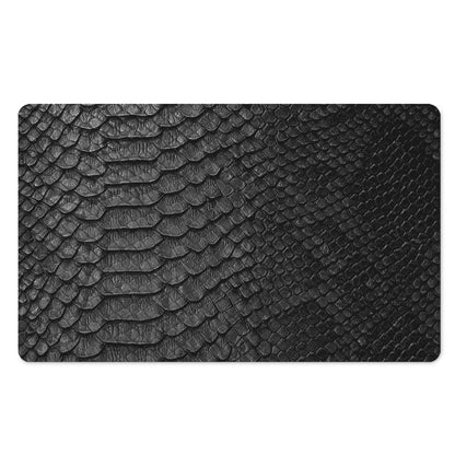 Black Snakeskin Print Polyester Doormat