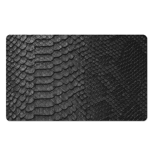 Black Snakeskin Print Polyester Doormat