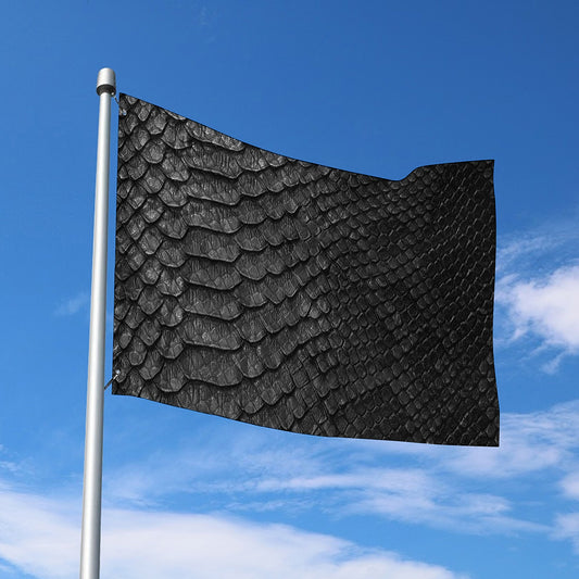 Black Snakeskin Print Polyester Flag