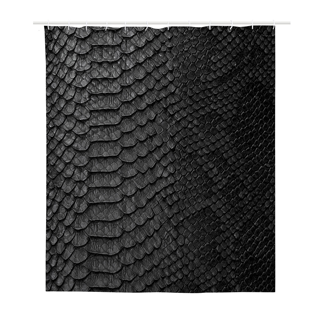 Black Snakeskin Print Polyester Shower Curtain