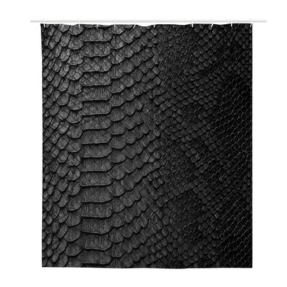 Black Snakeskin Print Polyester Shower Curtain