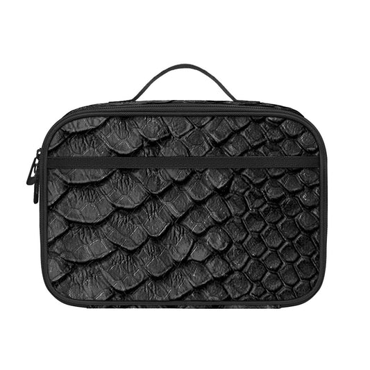 Black Snakeskin Print Portable Lunch Bag
