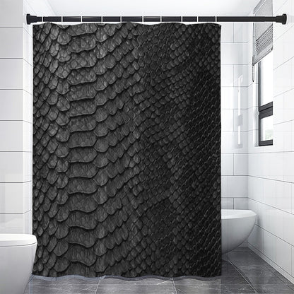 Black Snakeskin Print Premium Shower Curtain