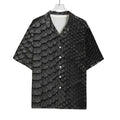 Black Snakeskin Print Rayon Hawaiian Shirt