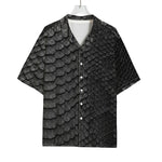 Black Snakeskin Print Rayon Hawaiian Shirt