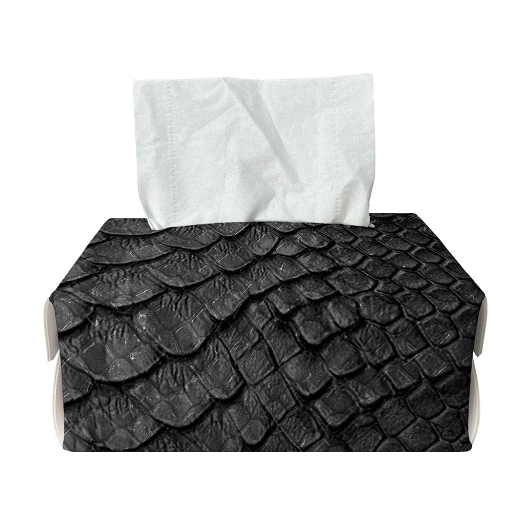 Black Snakeskin Print Rectangle Tissue Box Cover