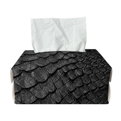 Black Snakeskin Print Rectangle Tissue Box Cover