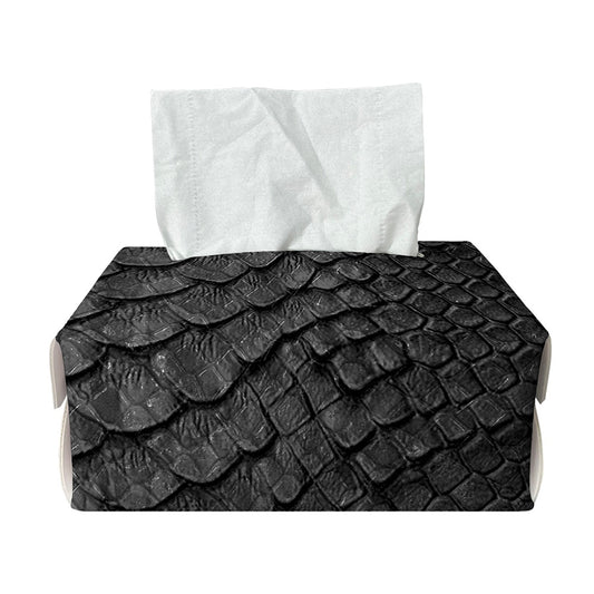 Black Snakeskin Print Rectangle Tissue Box Cover