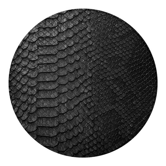 Black Snakeskin Print Round Blanket