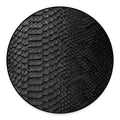 Black Snakeskin Print Round Floor Mat