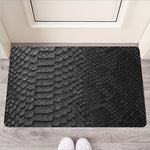 Black Snakeskin Print Rubber Doormat
