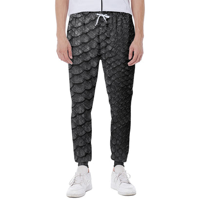 Black Snakeskin Print Scuba Joggers