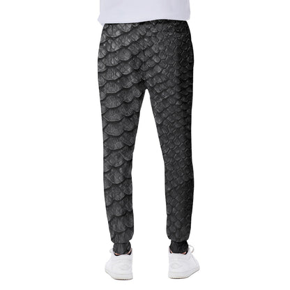 Black Snakeskin Print Scuba Joggers