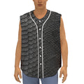 Black Snakeskin Print Sleeveless Baseball Jersey