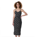 Black Snakeskin Print Slim Fit Midi Cami Dress