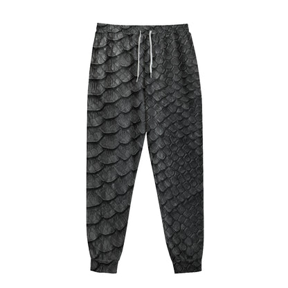 Black Snakeskin Print Sweatpants