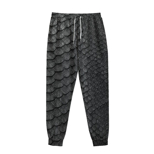 Black Snakeskin Print Sweatpants
