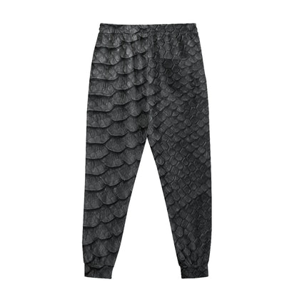 Black Snakeskin Print Sweatpants