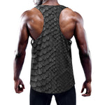 Black Snakeskin Print Training Tank Top
