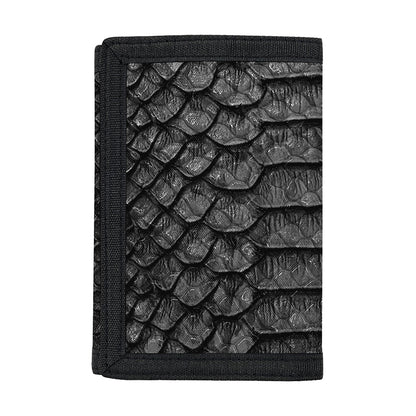 Black Snakeskin Print Trifold Wallet