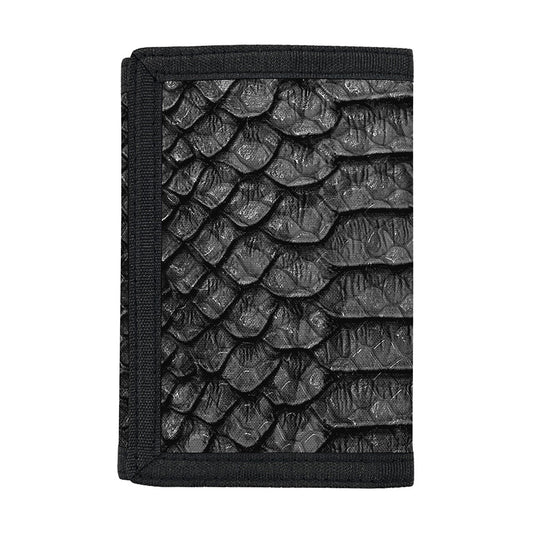 Black Snakeskin Print Trifold Wallet