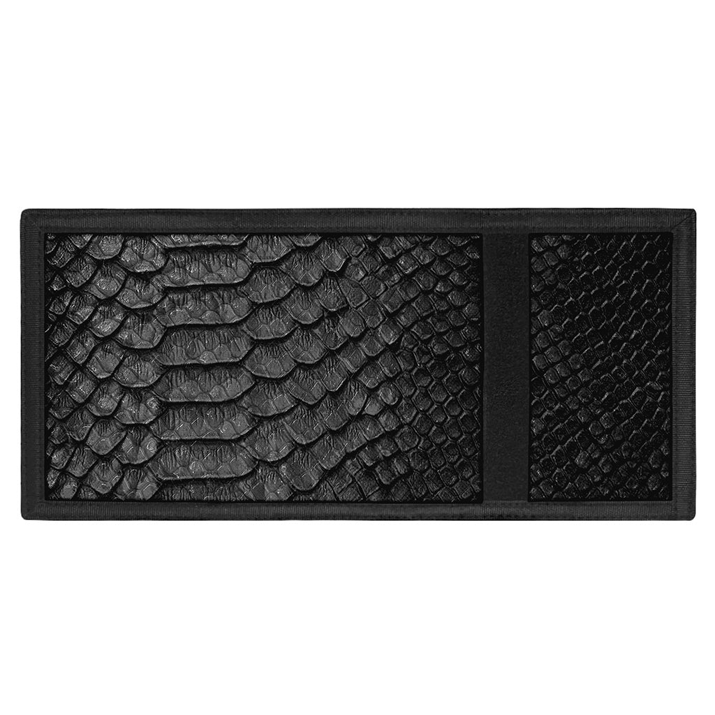 Black Snakeskin Print Trifold Wallet