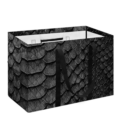 Black Snakeskin Print Utility Tote Bag