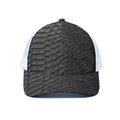 Black Snakeskin Print White Mesh Trucker Hat