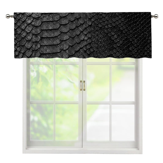 Black Snakeskin Print Window Valance