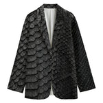 Black Snakeskin Print Women's Blazer